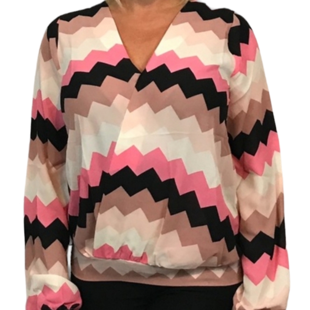 Rue21 Ombre Chevron High Low ½ Length Sleeve Blouse
